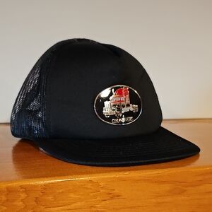 Black Freightliner Trucker Hat with Chrome Emblem